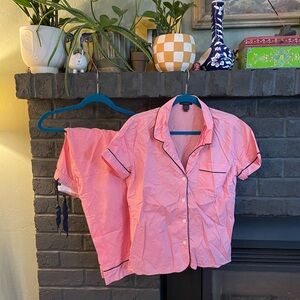 Pink J crew 100% cotton pajama set women’s medium